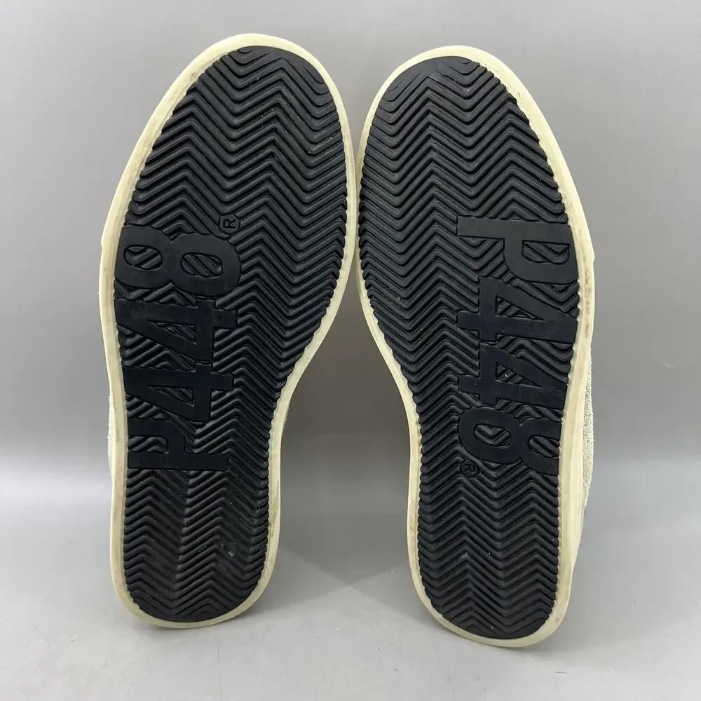 P448 Bali Suede Low Top Casual Shoes Women Size 7.5 Beige Pink Comfort Sneakers
